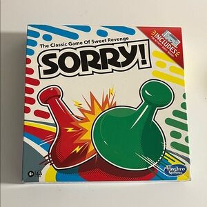 Hasbro Sorry! Game with Red and Green Design